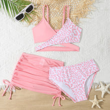 Load image into Gallery viewer, Cute Girl's Bikini Split Three-piece Swimsuit With Chest Pad For Middle And Big Children