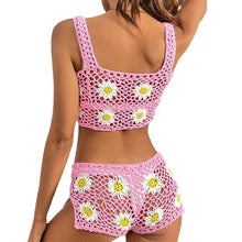 Load image into Gallery viewer, Floral Crochet Bikini Set