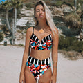 High waist split swimsuit