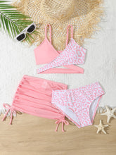 Load image into Gallery viewer, Cute Girl's Bikini Split Three-piece Swimsuit With Chest Pad For Middle And Big Children
